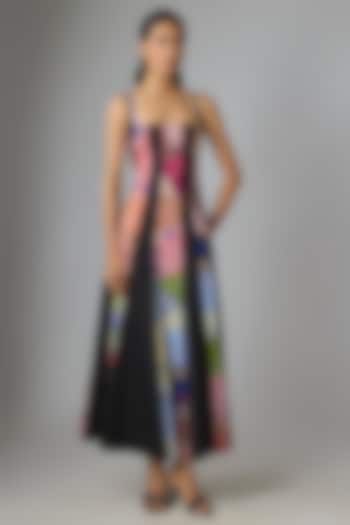 Black & Multi-Colored Cambric Vacation Dress by Saaksha & Kinni at Pernia's Pop Up Shop