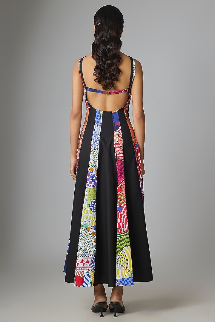 Black & Multi-Colored Cambric Vacation Dress by Saaksha & Kinni at Pernia's Pop Up Shop
