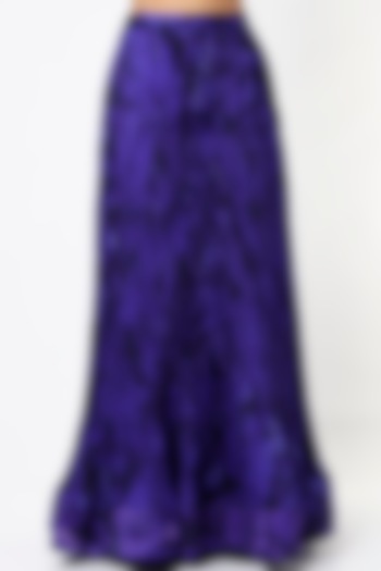 Purple Ikat Printed Skirt by Saaksha & Kinni