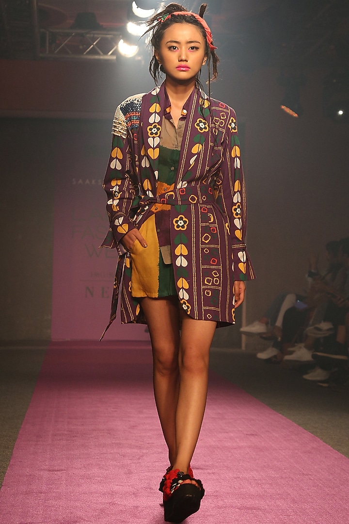 Emerald Green Printed Collared Shirt by Saaksha & Kinni at Pernia's Pop Up Shop