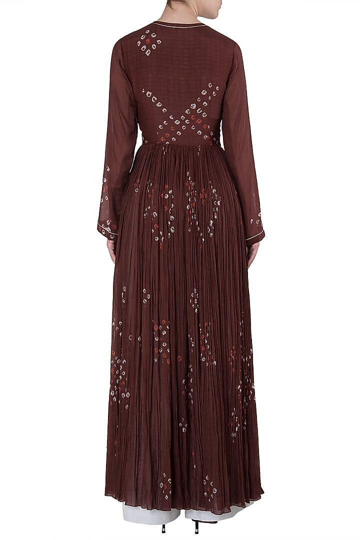 Brown bandhani print kurta available only at Pernia's Pop Up Shop.