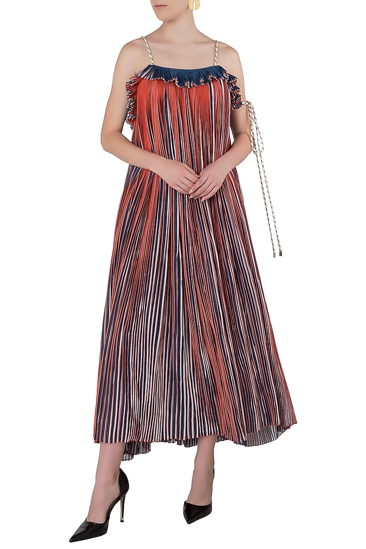 Multi-coloured micropleated maxi dress available only at Pernia's Pop Up Shop.