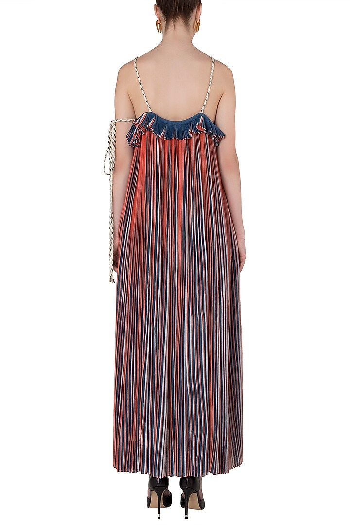 Multi-coloured micropleated maxi dress available only at Pernia's Pop Up Shop.