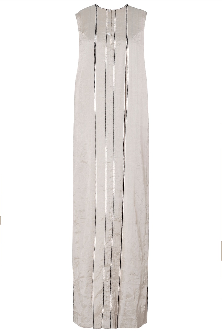 Silver Box Pleated Maxi Dress by Saaksha & Kinni