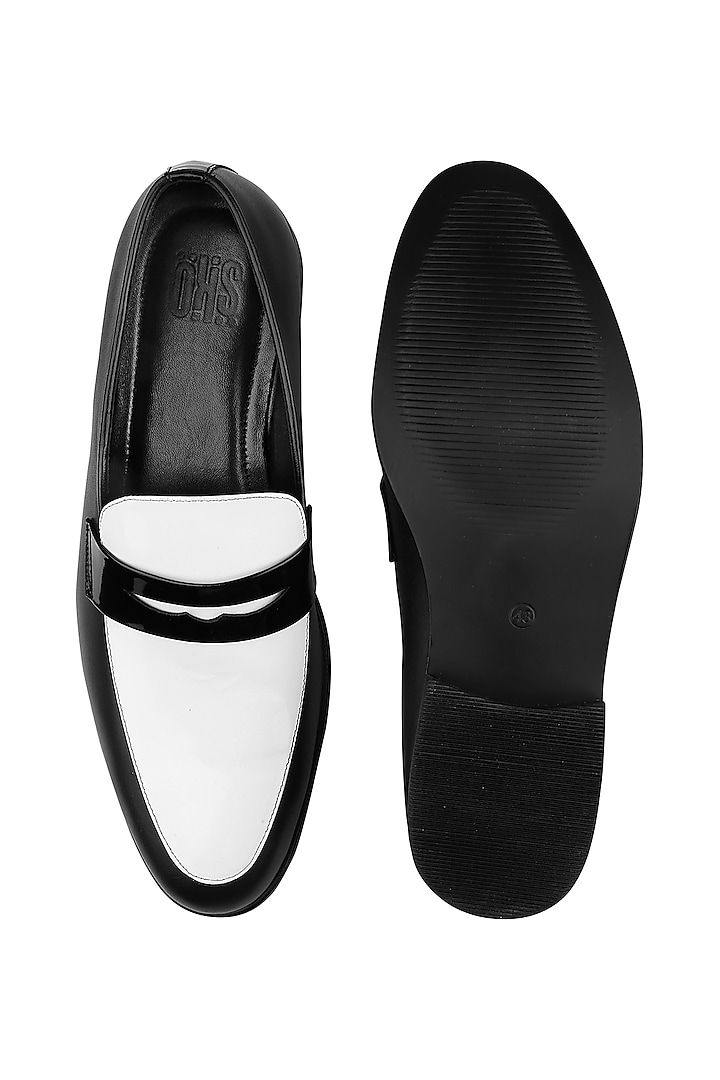 Black Patent Leather Penny Loafers by SKO Men at Pernia's Pop Up Shop