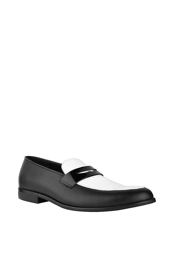 Black Patent Leather Penny Loafers by SKO Men at Pernia's Pop Up Shop