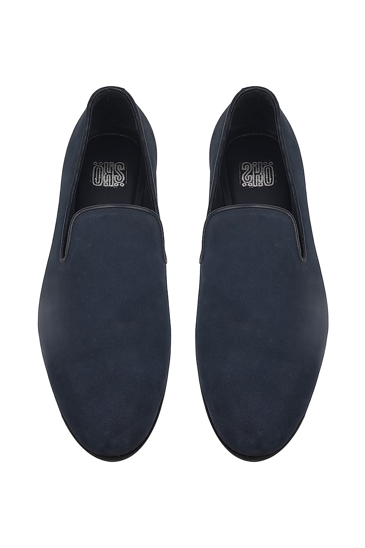 Blue Suede Leather Loafers by SKO Men at Pernia's Pop Up Shop