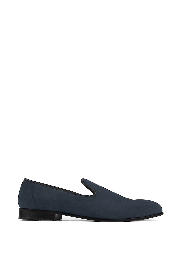 Blue Suede Leather Loafers by SKO Men at Pernia's Pop Up Shop