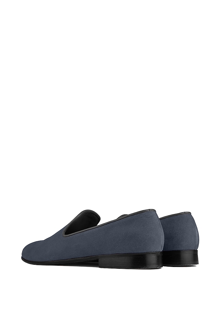 Blue Suede Leather Loafers by SKO Men at Pernia's Pop Up Shop