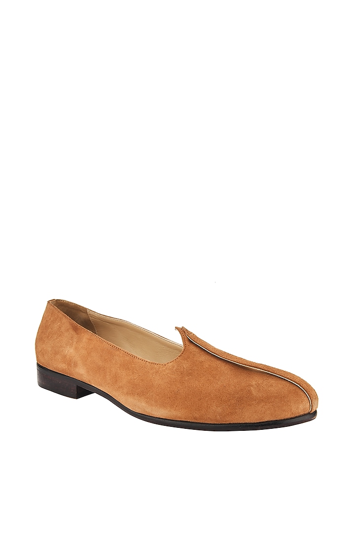 Camel Brown Suede Leather Majors by SKO Men at Pernia's Pop Up Shop