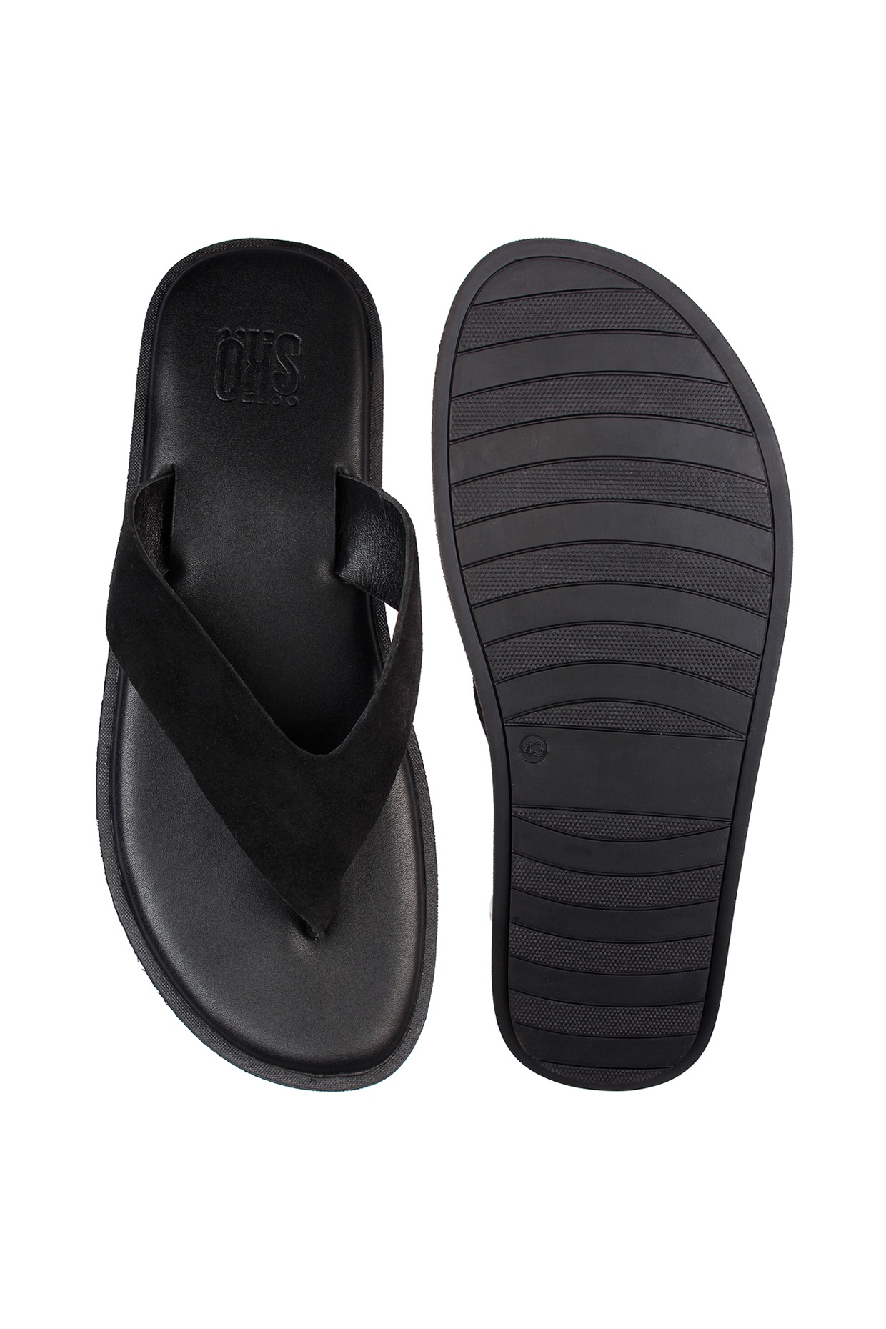 Black Leather Thong Sandals Design by SKO Men at Pernia s Pop Up