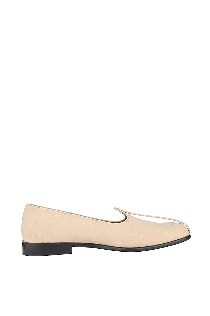 Cream Leather Handmade Mojris by SKO Men at Pernia's Pop Up Shop