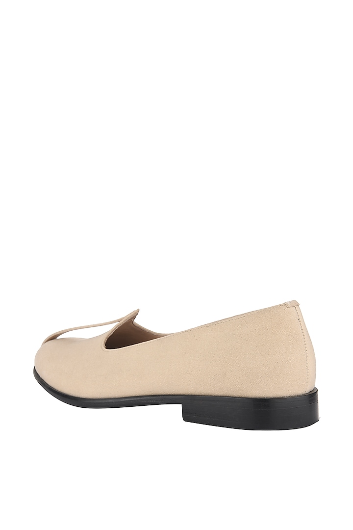 Cream Leather Handmade Mojris by SKO Men at Pernia's Pop Up Shop