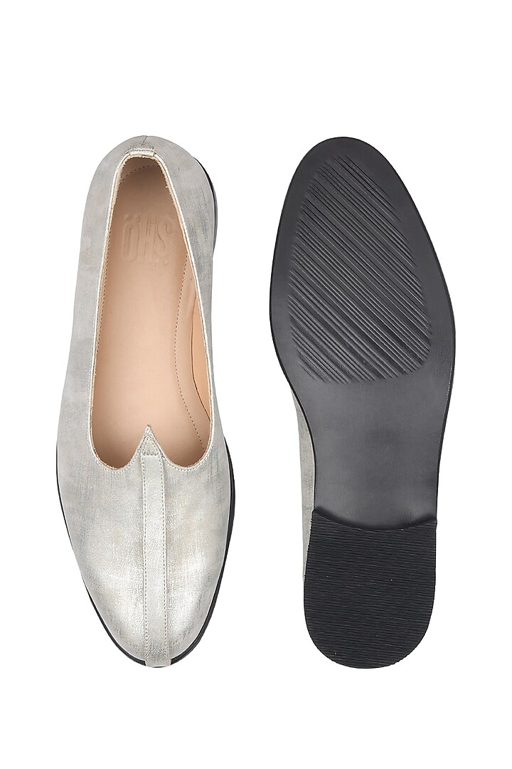 Grey Leather Handmade Mojris by SKO Men at Pernia's Pop Up Shop