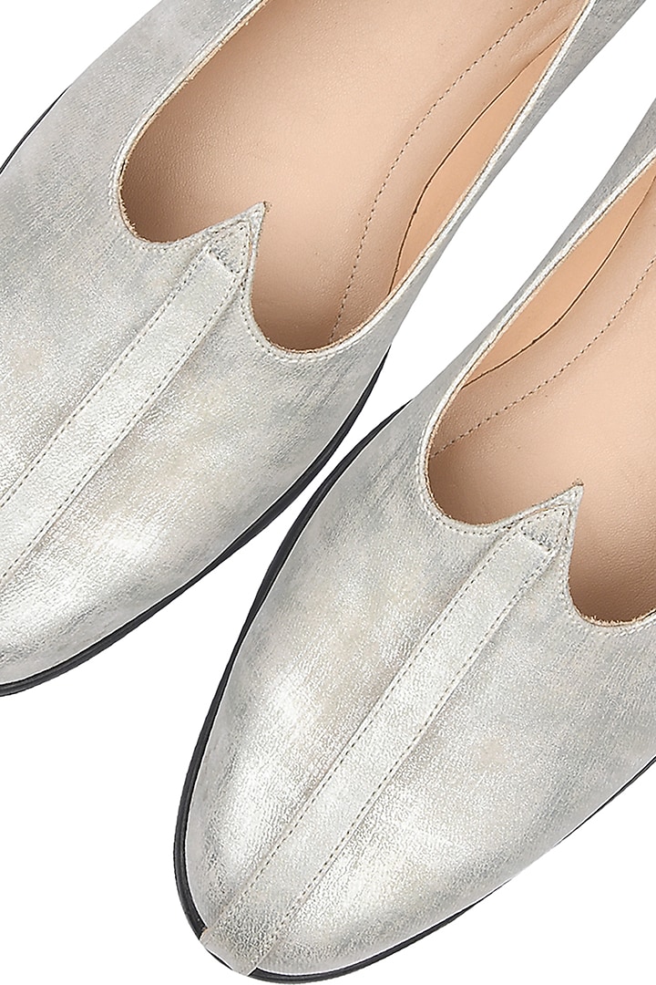 Grey Leather Handmade Mojris by SKO Men at Pernia's Pop Up Shop