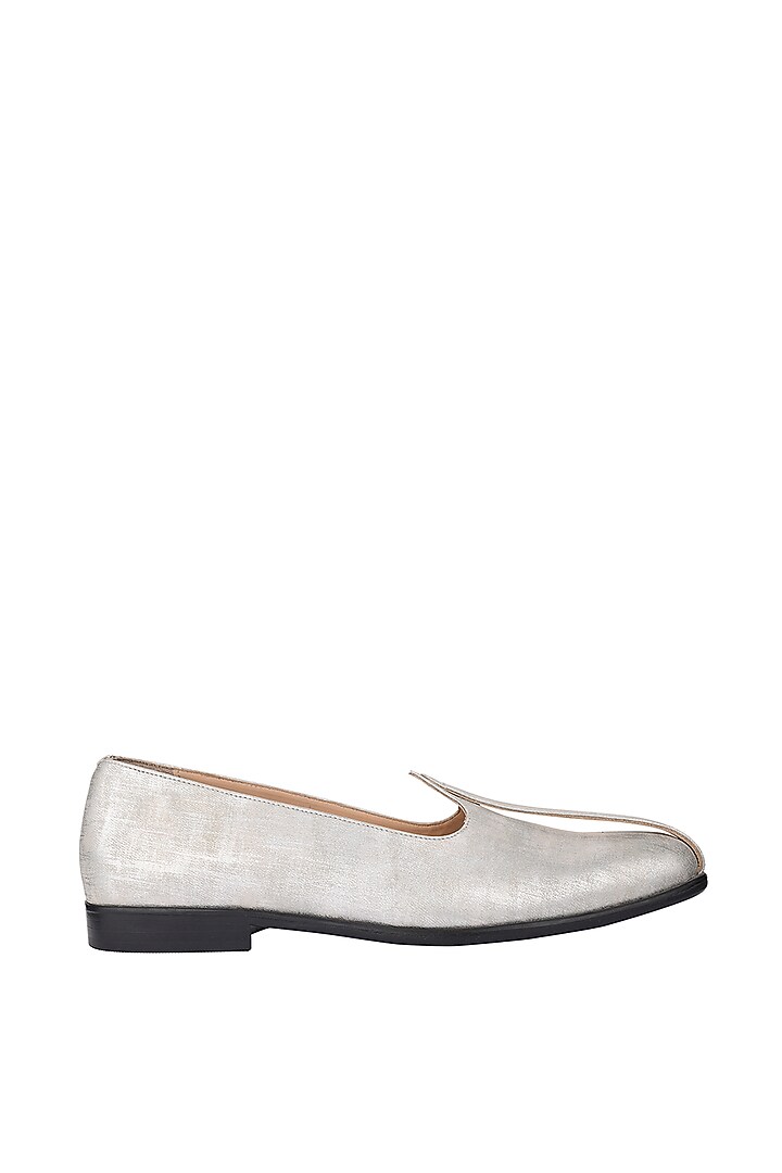 Grey Leather Handmade Mojris by SKO Men at Pernia's Pop Up Shop