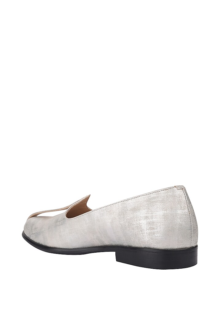 Grey Leather Handmade Mojris by SKO Men at Pernia's Pop Up Shop