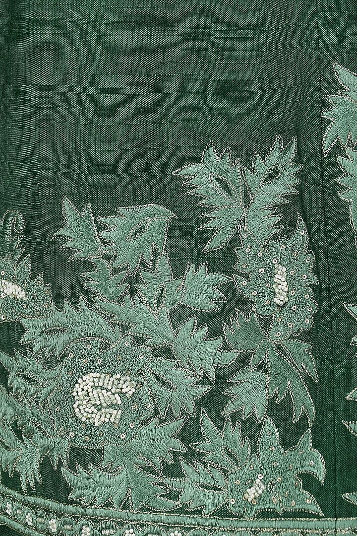 Emerald embroidered sharara set available only at Pernia's Pop Up Shop.