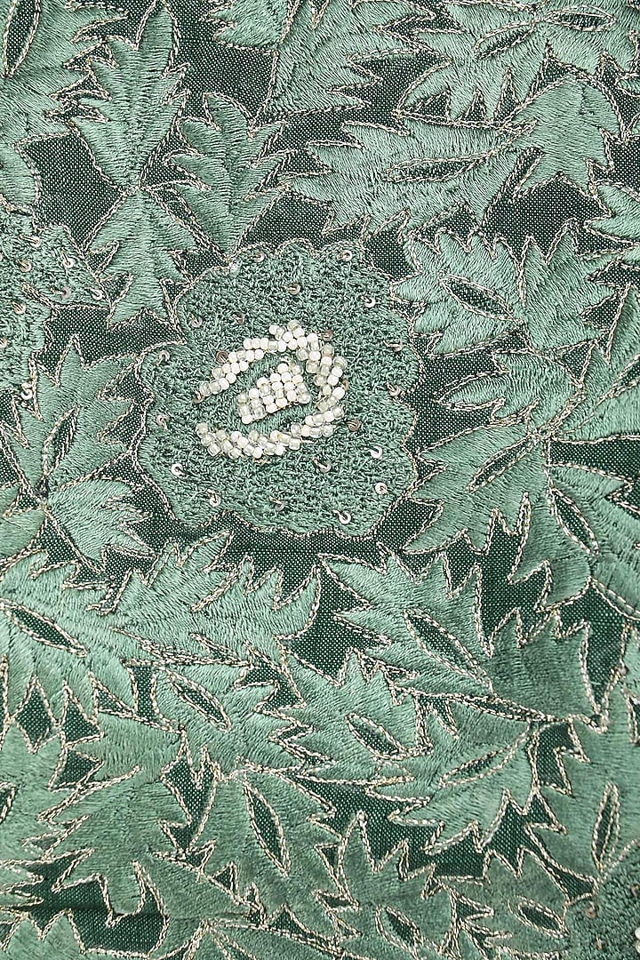 Emerald embroidered lehenga set available only at Pernia's Pop Up Shop.
