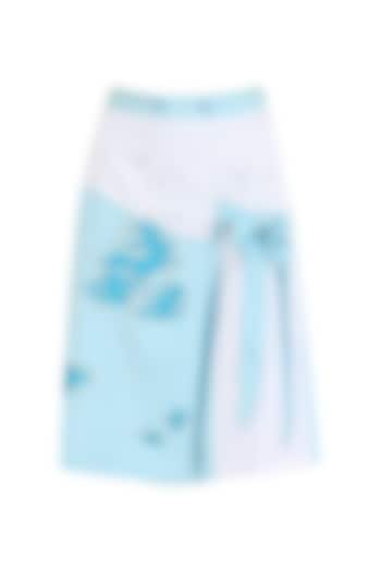 Blue Wrap Around Embroidered Skirt by Sakshi K Relan