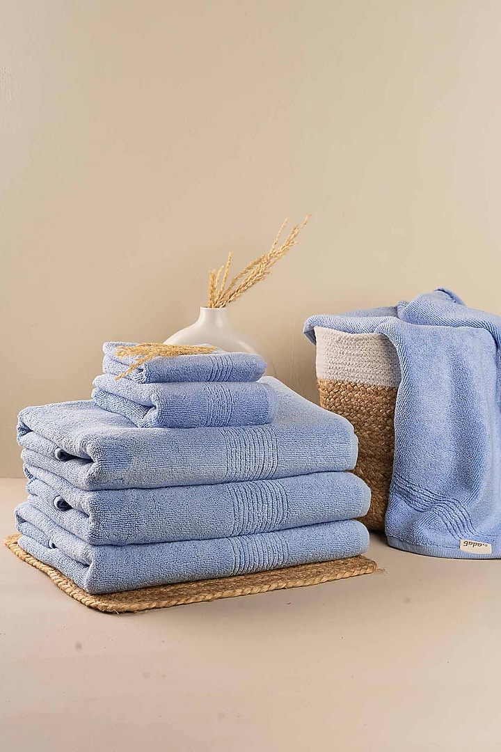 Sky Blue Face Towels by By ADAB at Pernia's Pop Up Shop