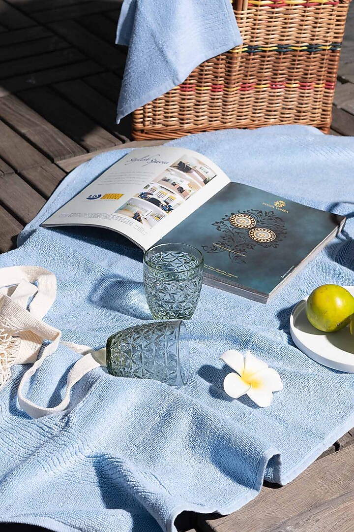 Sky Blue Face Towels by By ADAB at Pernia's Pop Up Shop