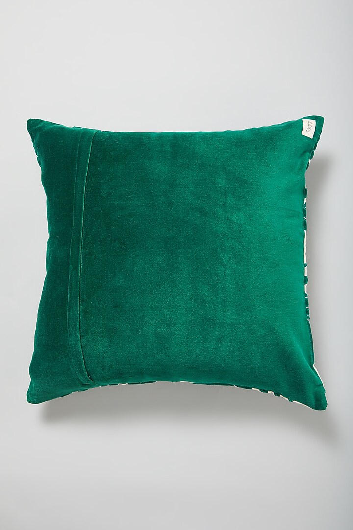 Green Printed Cushion Cover by Skyyliving at Pernia's Pop Up Shop