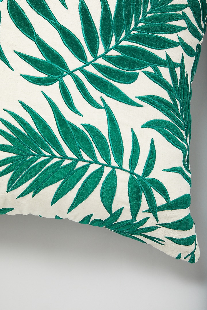 Green Printed Cushion Cover by Skyyliving at Pernia's Pop Up Shop