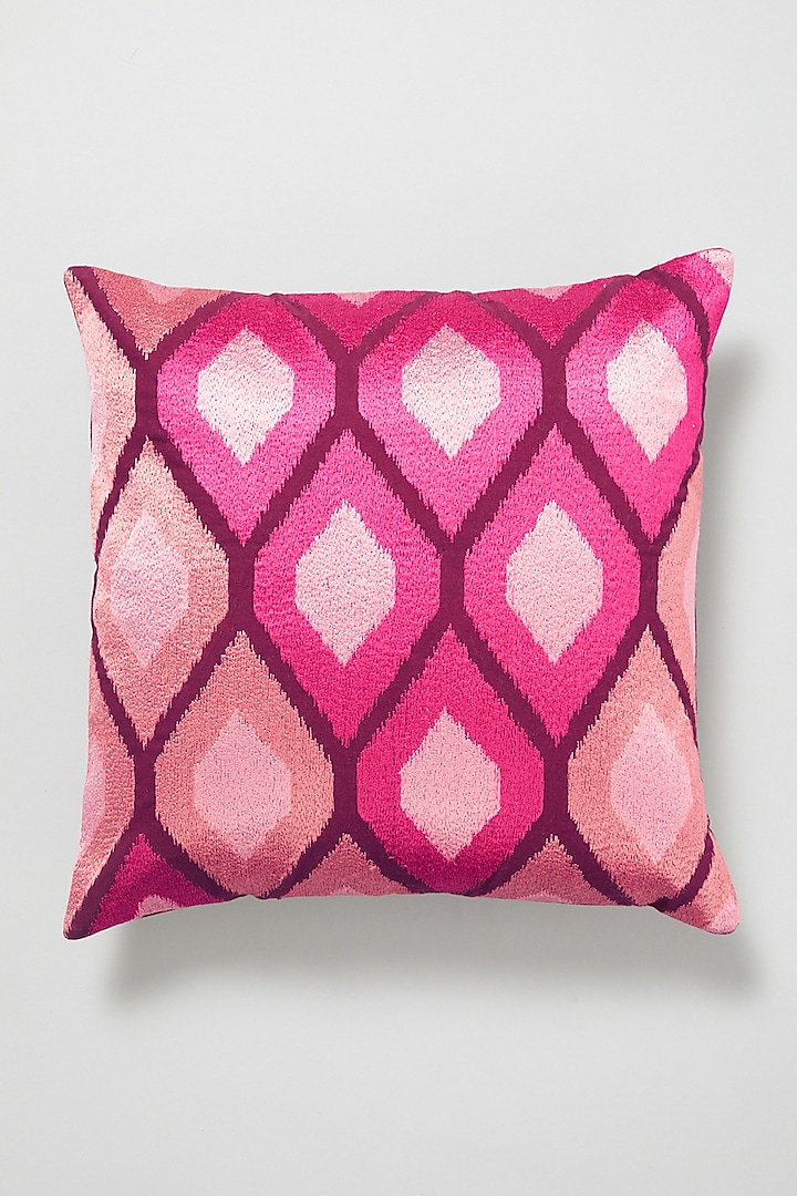 Red Cotton Cushion Cover by Skyyliving