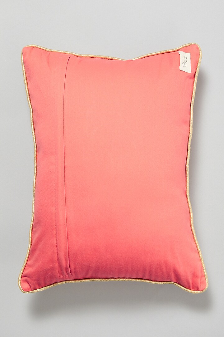 Coral Floral Embroidered Cushion Cover by Skyyliving at Pernia's Pop Up Shop
