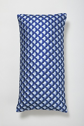 Blue Cotton Linen Cushion Cover by Skyyliving