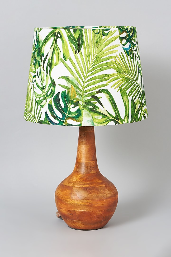 Green Leaf Hand Painted Lampshade by Skyyliving