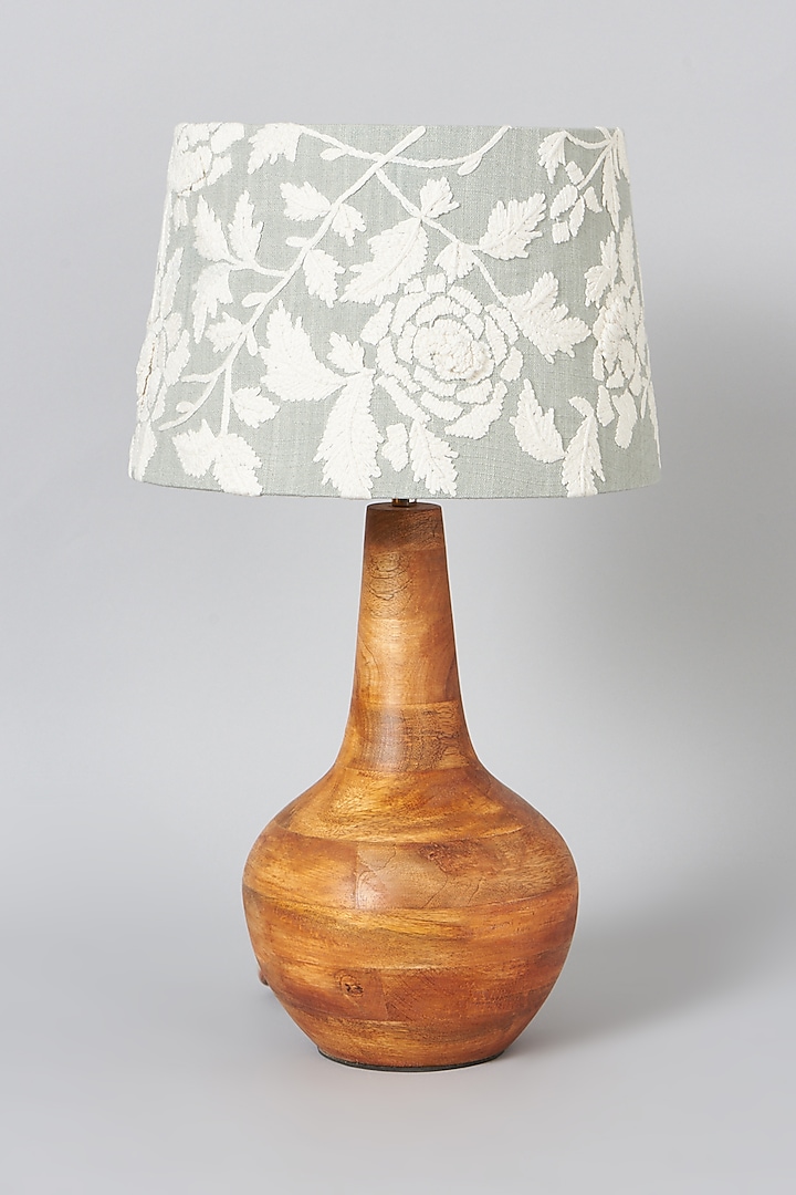 Pale Grey Embroidered Lampshade by Skyyliving at Pernia's Pop Up Shop