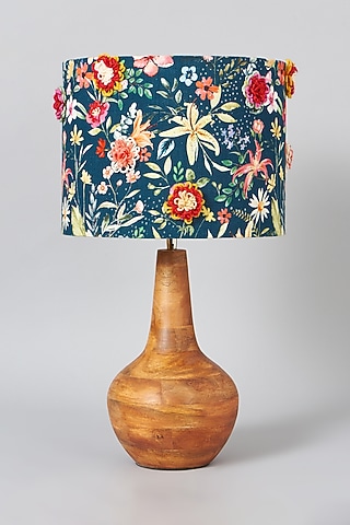 Navy Blue Printed Lampshade by Skyyliving