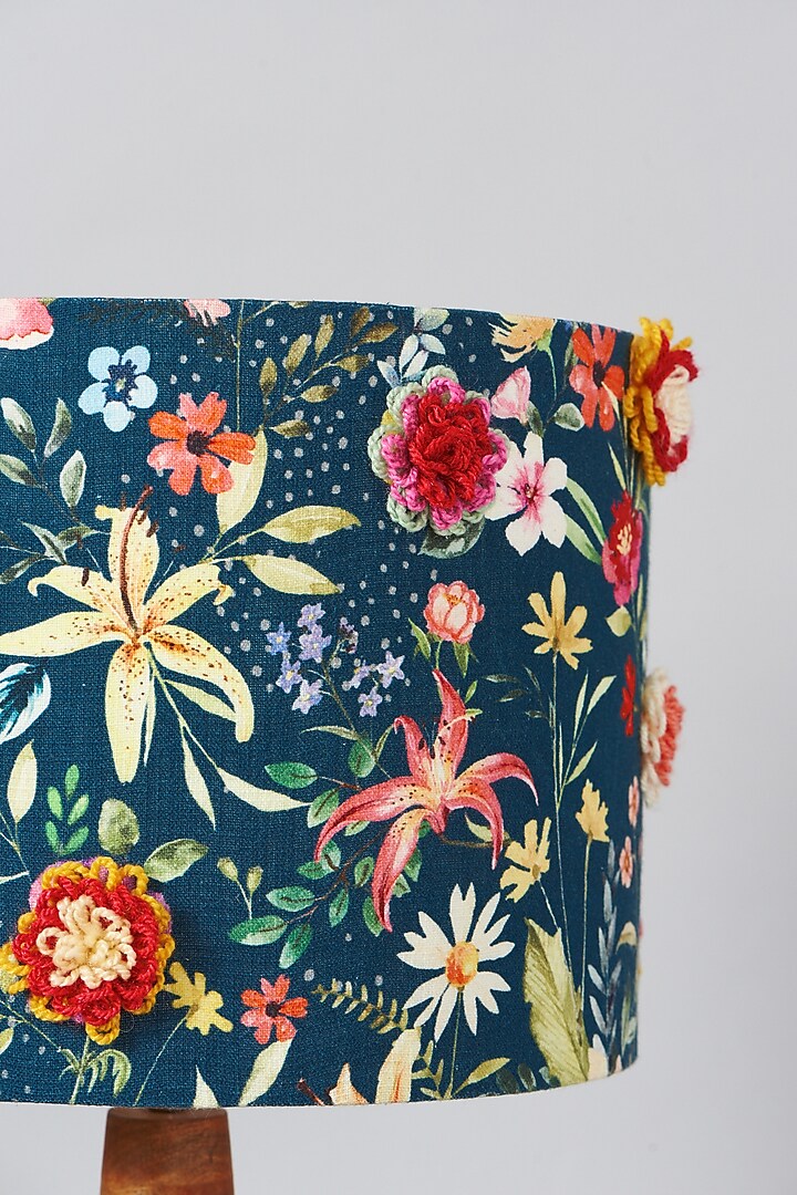 Navy Blue Printed Lampshade by Skyyliving at Pernia's Pop Up Shop