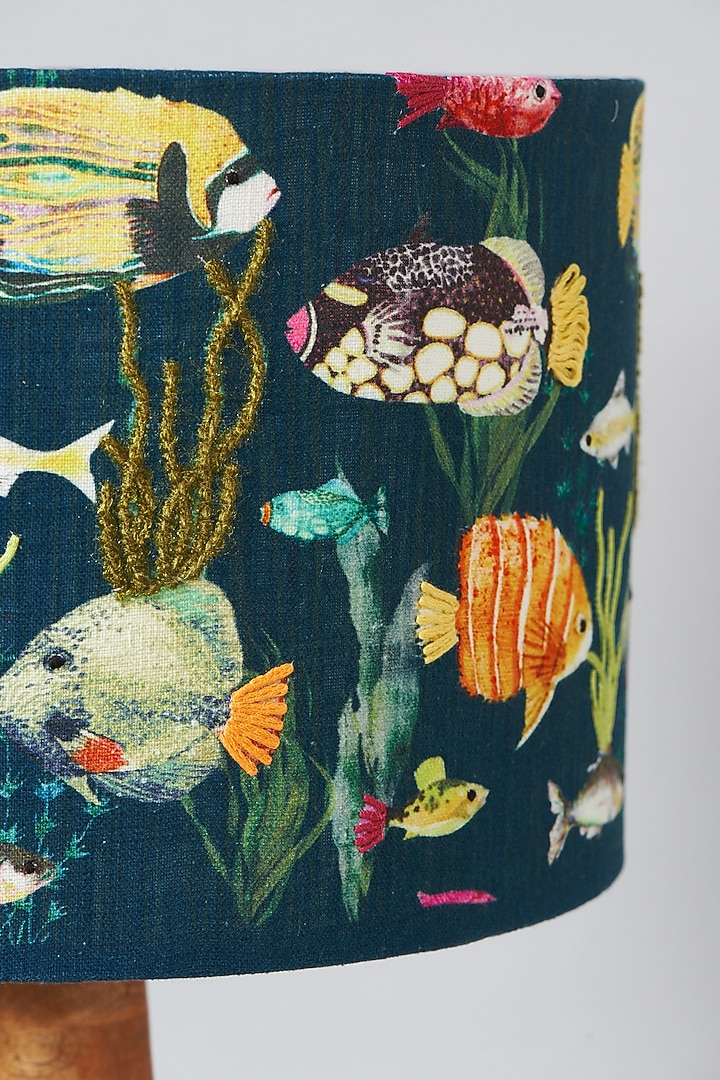 Teal Hand Painted Lampshade by Skyyliving at Pernia's Pop Up Shop