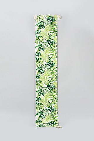 Green Hand Painted Table Runner by Skyyliving