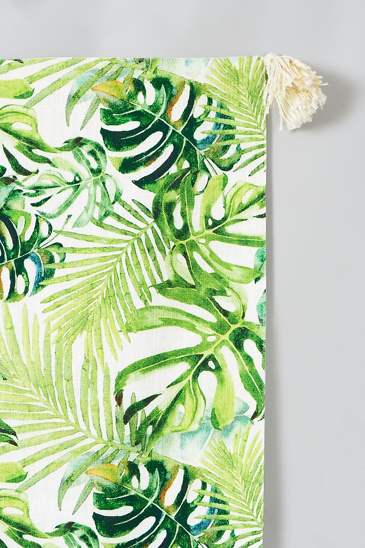 Green Hand Painted Table Runner by Skyyliving at Pernia's Pop Up Shop