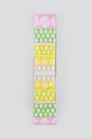 Multi-Colored Block Printed Table Runner by Skyyliving