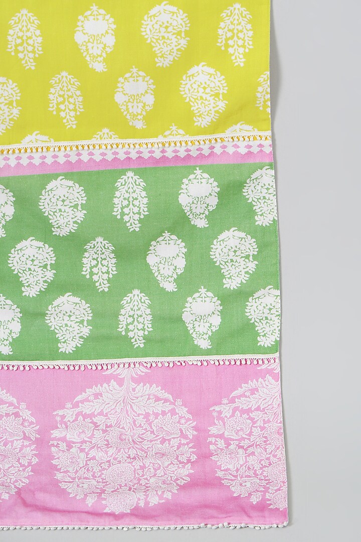 Multi-Colored Block Printed Table Runner by Skyyliving at Pernia's Pop Up Shop