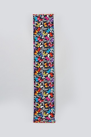 Black Printed Table Runner by Skyyliving