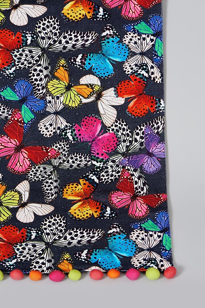 Black Printed Table Runner by Skyyliving at Pernia's Pop Up Shop