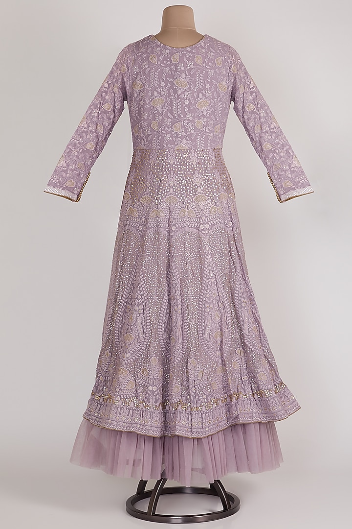 Lavender Lucknowi Wedding Anarkali Set by Sole Affair at Pernia's Pop Up Shop