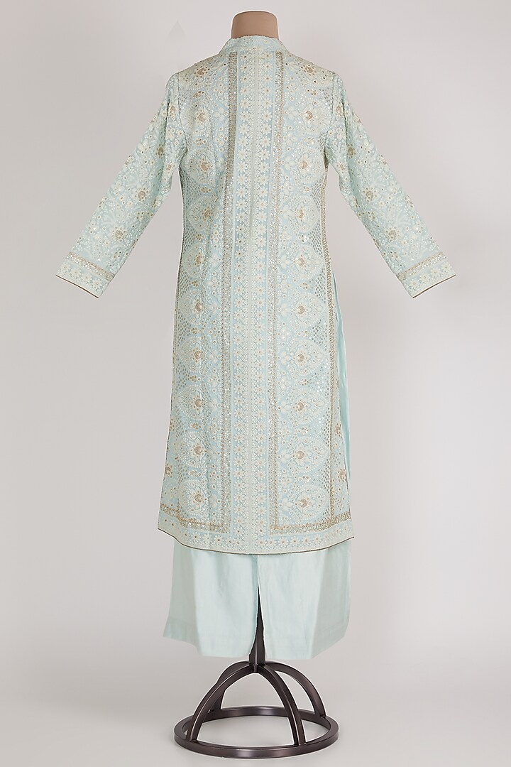 Blue Lucknowi Kurta Set by Sole Affair at Pernia's Pop Up Shop