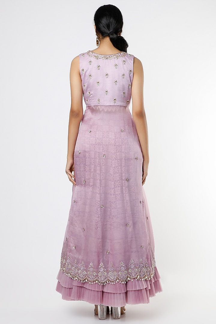 Lilac Lucknowi Jacket Wedding Lehenga Set by Sole Affair at Pernia's Pop Up Shop