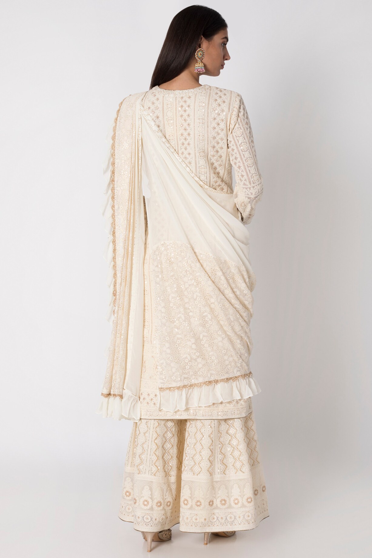 Hand Embroidered Lucknowi Kurta 1