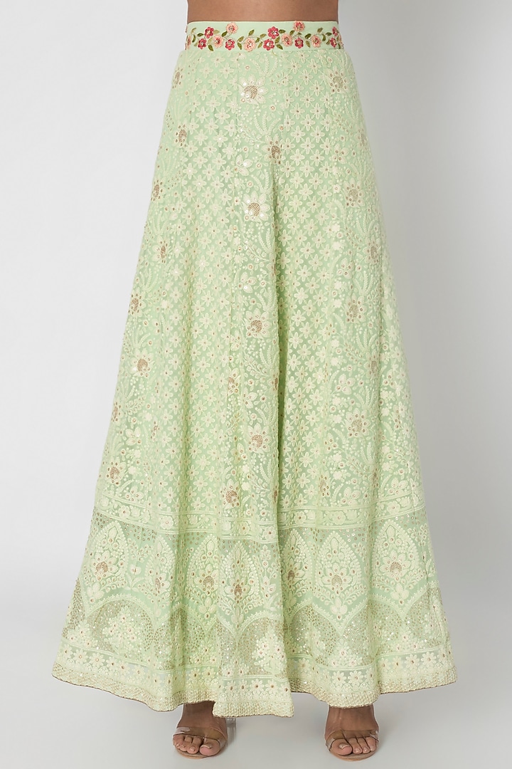 Sea Green Embroidered Wedding Lehenga Set by Sole Affair at Pernia's Pop Up Shop