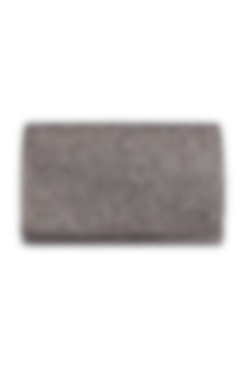 Grey Embroidered Box Clutch by SONNET 