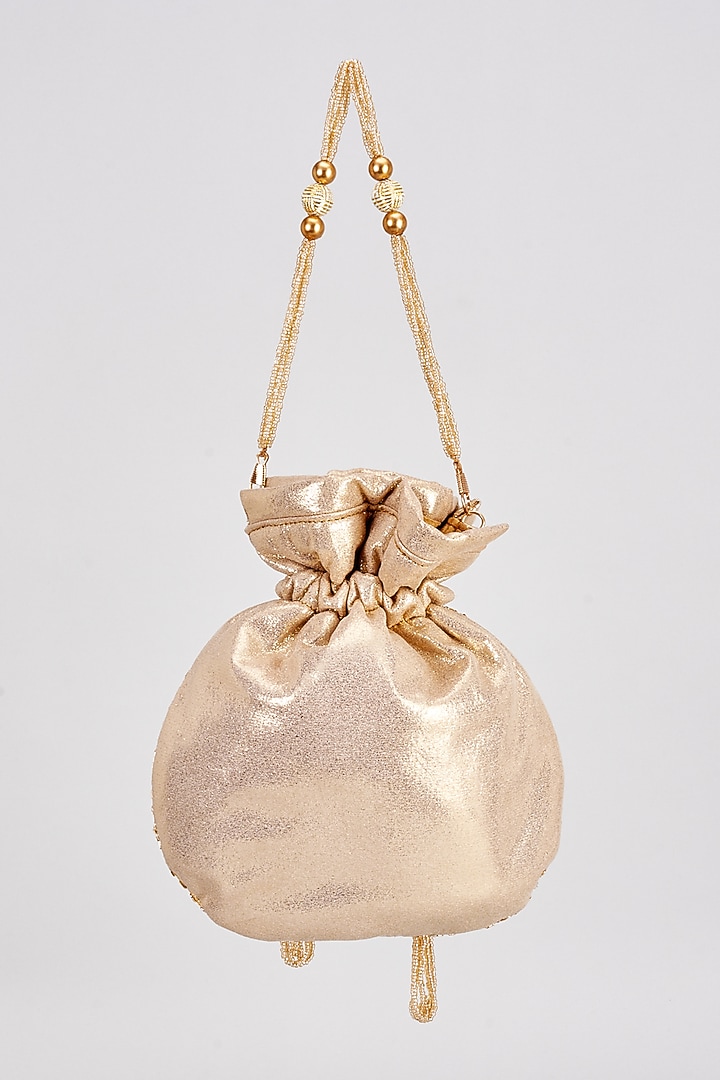Golden Zardosi Embellished Potli by Sonnet at Pernia's Pop Up Shop