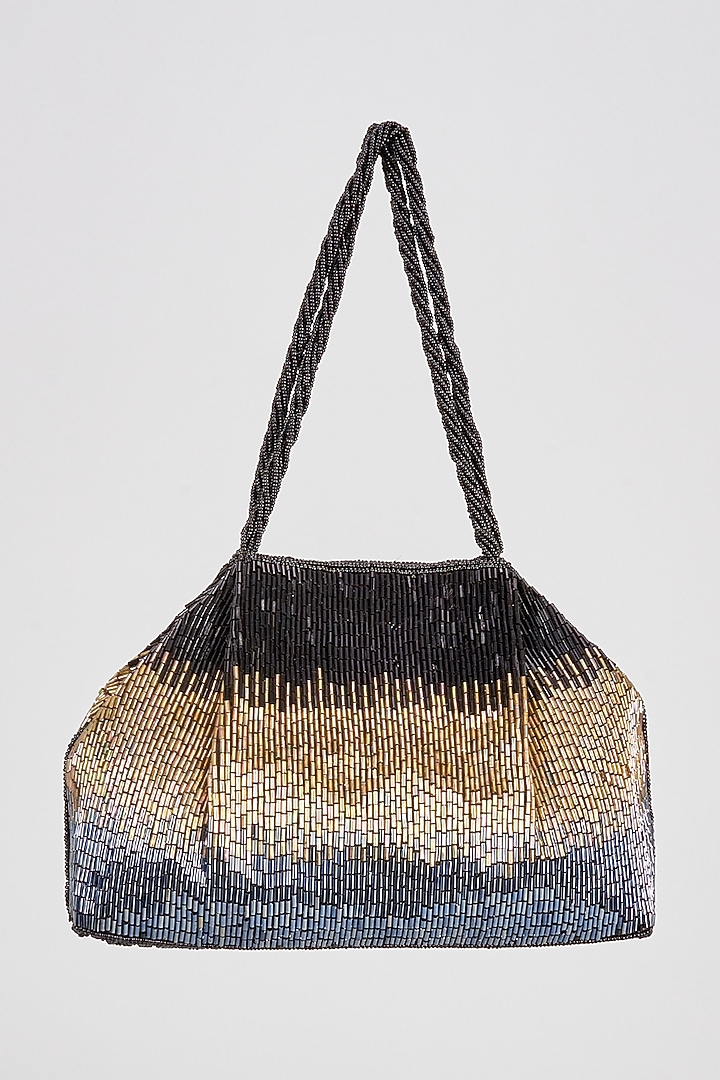 Multi-Colored Satin Beaded Clutch by Sonnet at Pernia's Pop Up Shop